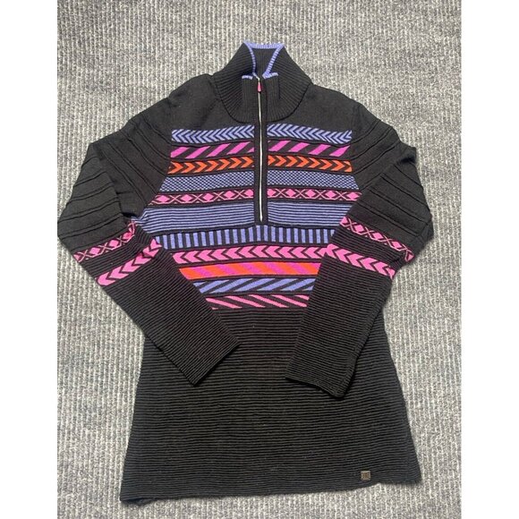 Krimson Klover Sweater Womens XS Merino Wool 1/4 Zip Telluride Top Purple Ski - Picture 1 of 9